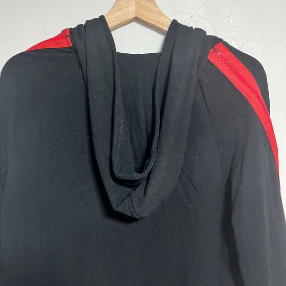 ZARA Man Black & Red Open Front Hoodie / Cardigan- Size M - Picture 8 of 9